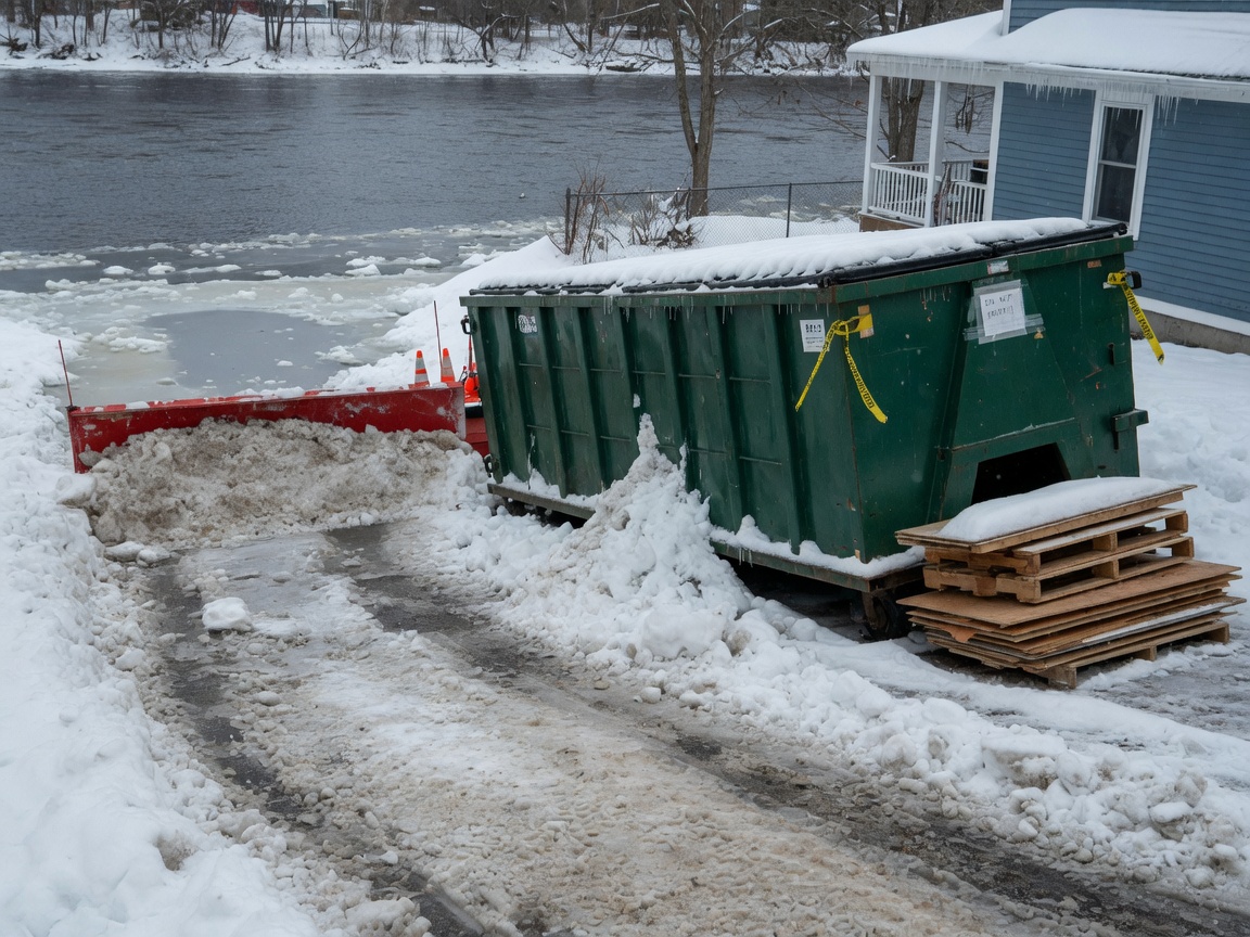 How Maine Winter Weather Affects Dumpster Placement in Riverside